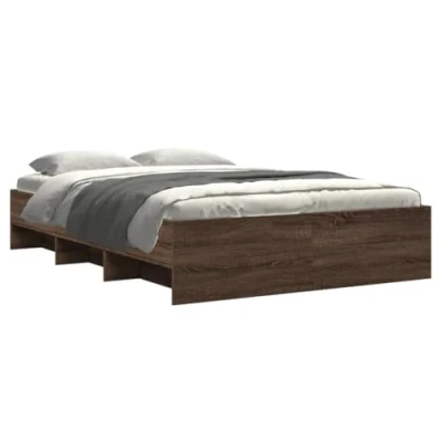 Afbeelding van vidaXL Bedframe bewerkt hout bruin eikenkleur 120x190 cm