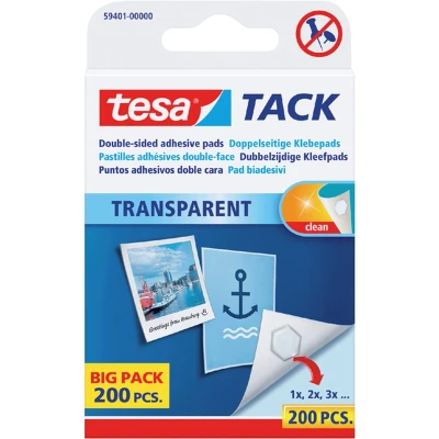 Afbeelding van Dubbelzijdige kleefpads Tesa tack transparant 200stuks
