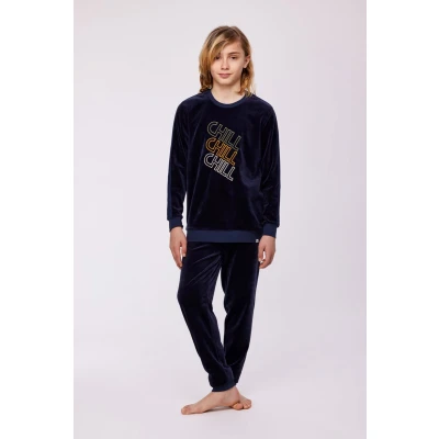 Afbeelding van Woody pyjama voor jongens marine maat 10j