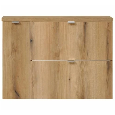 Afbeelding van Wastafelonderkast Newport met deur en lades 80x60x40 cm eikenkleurig [en.casa]