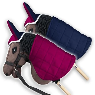 Afbeelding van SKIPPI Omkeerbare deken en vliegenmuts voor vrijetijdspaarden, fuchsia marineblauw, vrijetijdspaard, tweekleurige paardendeken vliegende oren, de meeste