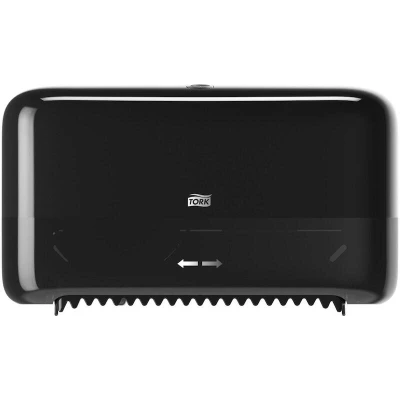 Image de TORK 558048 Distributeur OptiServe pour 2 rouleaux de papier toilette creux, noir, T7