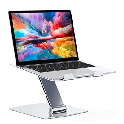Afbeelding van Laptopstandaard in hoogte verstelbare, ergonomische draagbare notebookstandaard voor bureau, opvouwbare aluminium laptopstandaard, (10 16 inch) zilver