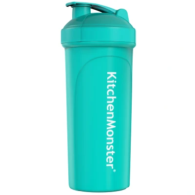 Afbeelding van KitchenMonster® Shakebeker set van 2 blauw/groen