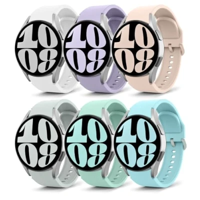 Afbeelding van MoKo flexibele siliconen reservearmband, compatibel met Samsung Galaxy Watch 7 FE 6 5 4 40 mm/44 mm, Classic 43 mm/47 Pro 45 42 mm/46 20 stuks