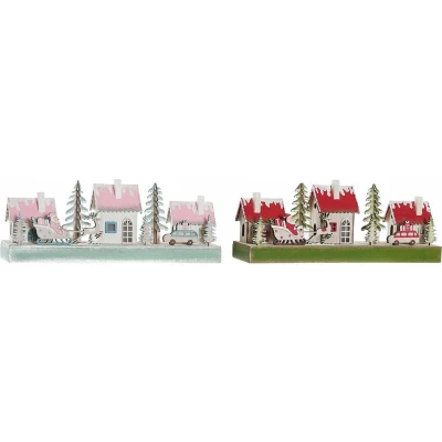 Afbeelding van Kerstversiering DKD Home Decor Hout Huis (2 pcs) (30 x 6 12 cm)