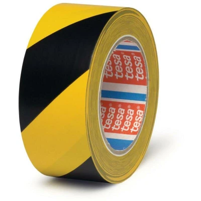 Afbeelding van tesa PREMIUM 04169 00063 93 Vloermarkeringstape Professional Zwart/geel (l x b) 33 m 50 mm 1 stuk(s)