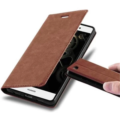 Afbeelding van Cadorabo Hoesje geschikt voor Huawei P8 LITE 2015 in CAPPUCCINO BRUIN Beschermhoes met magnetische sluiting, standfunctie en kaartvakje Book Case Cover Etui