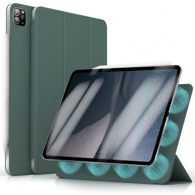 Afbeelding van iMoshion Tablet Hoes Geschikt voor iPad Pro 11 (2024) M4 Magnetic Bookcase Donkergroen