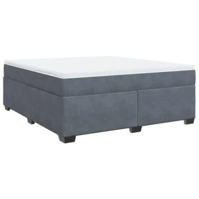 Afbeelding van vidaXL Boxspring met matras fluweel donkergrijs 180x200 cm