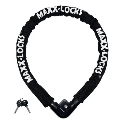 Afbeelding van Maxx Locks Bulls Kettingslot Solid Pantserslot uit Gehard Staal Gebruik Slot Lock Motor Scooter Fiets Motorslot Scooterslot Alternatief voor Ketting Ringslot Cijferslot Kabelslot Beugelslot Lengte 100CM Dikte 8MM Zwart