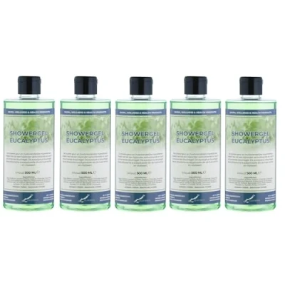 Afbeelding van Douchegel Eucalyptus 500 ml met klepdop set van 5 stuks transparant Showergel