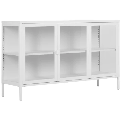 Afbeelding van House Nordic Brisbane Wit / Glas Dressoir W140 cm