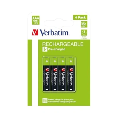 Image de Verbatim Premium Batterie 4 x AAA / HR03 NiMH (rechargeables) 950 mAh