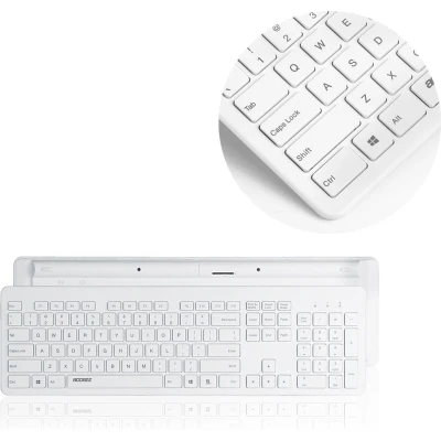 Afbeelding van Accezz Draadloos Toetsenbord met Bluetooth QWERTY Ergonomisch design Wit