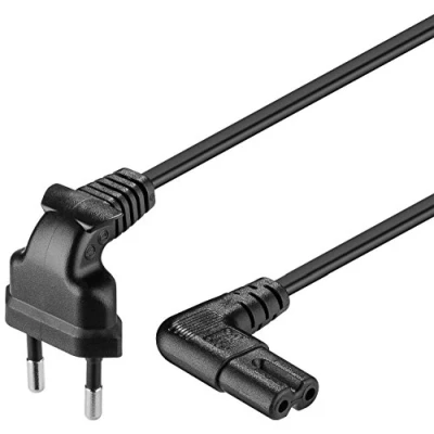 Afbeelding van Stroomkabel haaks euro plug naar C7 1m zwart