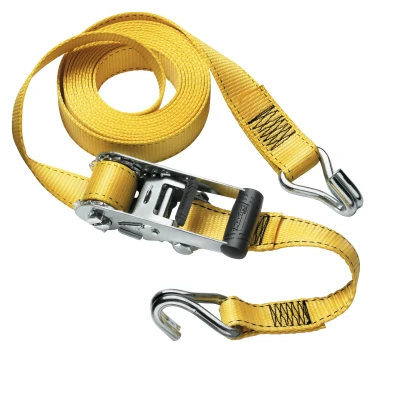 Afbeelding van MasterLock Spanband met J haak geel 4,25m x 35 mm