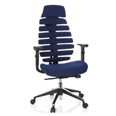 Afbeelding van ERGO LINE II PRO Stof Professionele bureaustoel Blauw