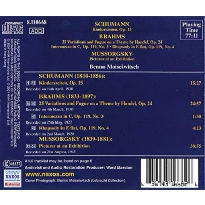 Afbeelding van Benno Moiseiwitsch Piano Works 1 (CD)