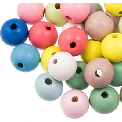 Afbeelding van Houten Kralen (16 mm) Mix Color Pastel (50 stuks)