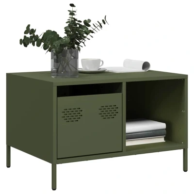 Afbeelding van Salontafel 68,5x50x43,5 cm koudgewalst staal olijfgroen