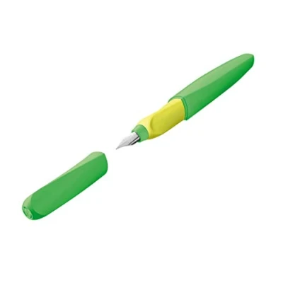 Image de Pelikan 807302 Twist Stylo plume M universel pour droitiers et gauchers Vert fluo 1 pièce (1 pièce)