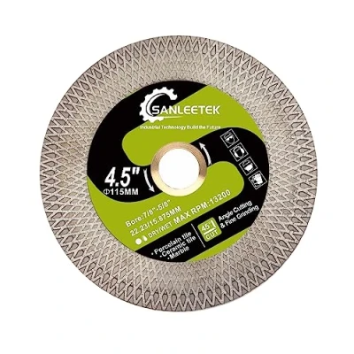 Afbeelding van SANLEETEK Diamantschijf, tegels, 115 mm, lemmet voor porselein, keramische marmer, kunststeen, met dubbelzijdige X rand