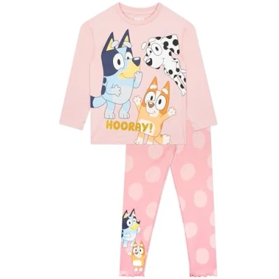 Afbeelding van Bluey en bingo meisjesset sweatshirt broek voor meisjes meisjeskleding 18 maanden 8 jaar, Roze