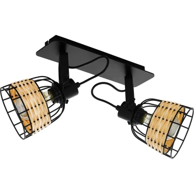 Afbeelding van EGLO Anwick 1 Spot E27 48 cm Zwart/Rotan