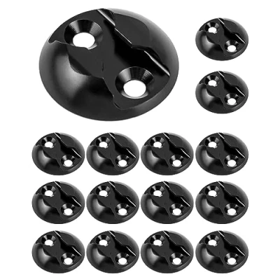 Afbeelding van QWORK® 15 stuks sjorplaten voor vliegtuigrails, sjorpunt vliegtuigen, campers, bestelwagens, ambulances enz. Een flexibele manier om lasten vast te zetten (45 mm)