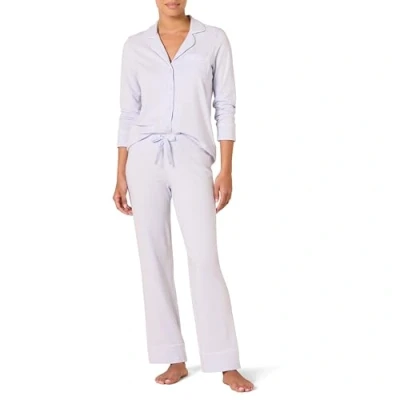 Image de Amazon Essentials Ensemble Pyjama Avec Chemise À Manches Longues, En Coton Et Textile Modal (Grandes Tailles Disponibles) Women&#039;s, Bleu Pâle, XXL Grande taille