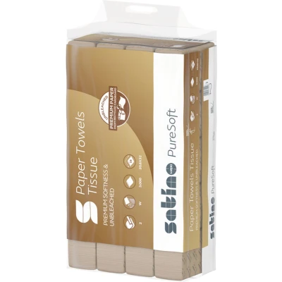 Afbeelding van Handdoek Satino PureSoft PT2 W vouw 2 laags 206x320mm 25x120vel naturel 277520