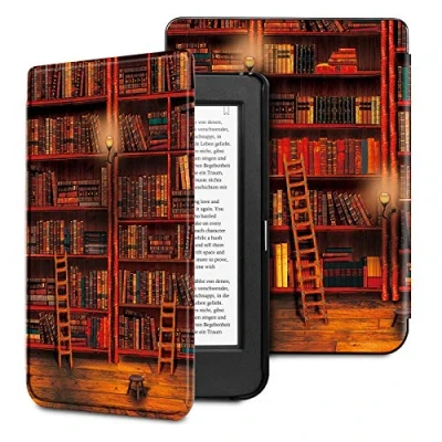 Afbeelding van FINTIE Kobo Reader Hoes Nia Automatische Wake/Sleep Beschermhoes Slank Lichtgewicht Magnetische Sluiting voor 6 Inch 2020, Bibliotheek