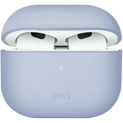 Afbeelding van Uniq Hoesje siliconen Geschikt voor AirPods 3 (2021) Lino Hybrid Liquid Silicone Case blauw
