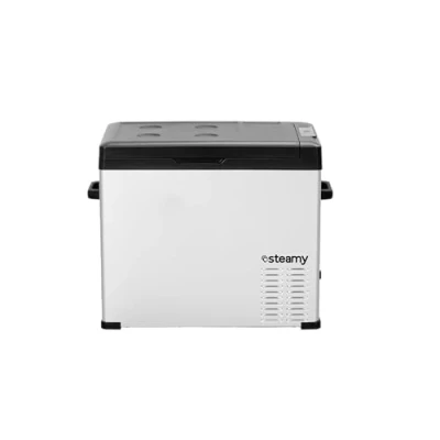 Afbeelding van Steamy E Single Zone Elektrische Compressor Koelbox 44 liter 12V en 230V voor auto camping Zilver