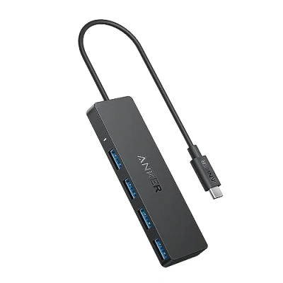 Image de Anker Hub USB C avec Multiple Ports 3.0, OTG 5 Gbit/s Ultra Mince, câble de 20 cm, Adaptateur pour MacBook, Mac Pro, Mini, iMac, Surface XPS, PC, clé USB, Disque Dur Mobile