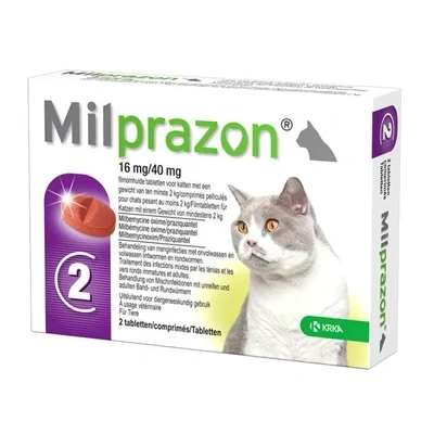 Afbeelding van Krka Milprazon Ontwormingstabletten Kat &gt;2 KG 16 MG/40 MG 2 TBL (409915)