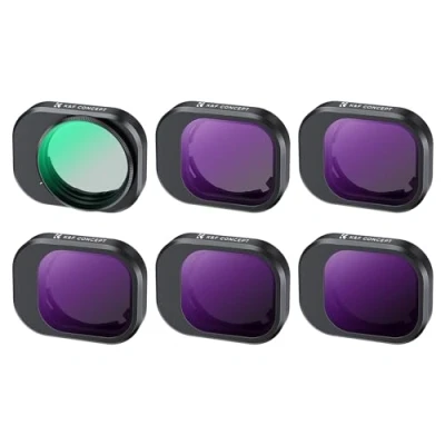 Afbeelding van K&amp;F Concept Mini 4 Pro ND 6 stuks polarisatiefilters CPL, ND8, ND16, ND32, ND64, ND128 compatibel met DJI (aluminium versie)