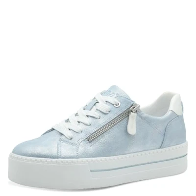 Afbeelding van Jana Baskets à fermeture éclair pour femme Vegan bleu métallisé Taille 36 EU, métallique, EU