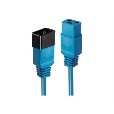 Image de Lindy Rallonge de câble d&#039;alimentation IEC 60320 C19 pour C20 250 V 16 A 2 m moulé bleu