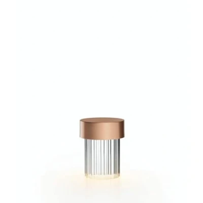 Image de Flos Last Order Fluted Portable Lampe de Table Polished Brass
