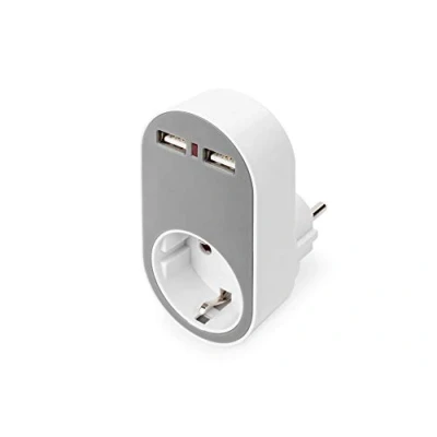 Afbeelding van Digitus DA 70617 Adapter Thuis Uitgangsstroom (max.) 2400 mA Aantal uitgangen: 2 x USB, Randaarde stopcontact