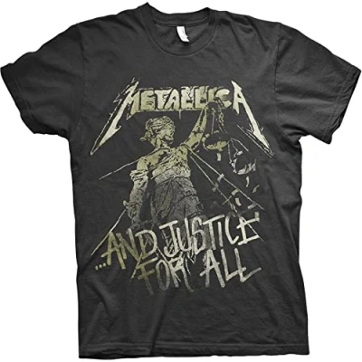 Afbeelding van Henry Tiger Metallica Black Justice Vintage Tshirt print, Heren, Maat: XL,