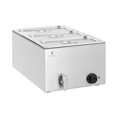 Afbeelding van Royal Catering Bain Marie 600 W 3 GN 1/3 Aftapkraan