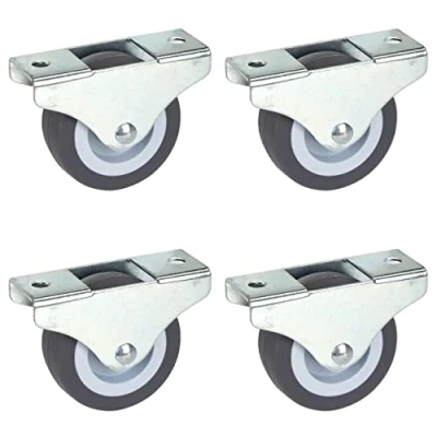 Afbeelding van Dörner + Helmer 4 stuks vaste meubelwielen 50 mm x 19 draagvermogen 165 kg klein TPE wiel stuurbevestiging