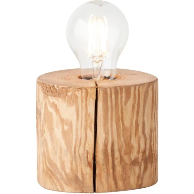 Afbeelding van BRILLIANT lamp, Trabo tafellamp 10cm gebeitst grenen, hout, 1x A60, E27, 25W, normale lampen (niet inbegrepen), A++