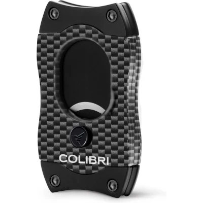 Afbeelding van Colibri S Cut Sigarenknipper Voor Sigaren tot 66 Ringmaat Luxueus Koolstofvezel Patroon Anti kleef Coating Veerbeladen Opening Inclusief Stijlvolle Geschenkdoos