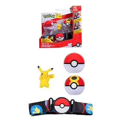 Afbeelding van Pokémon Clip &#039;N&#039; Go Poke Ball met Blauw Riem Speelset, 4dlg.