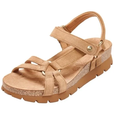 Afbeelding van Panama Jack Sally Sandalen met plateauzool, Dames, Maat: 41, Brown Veloursleer