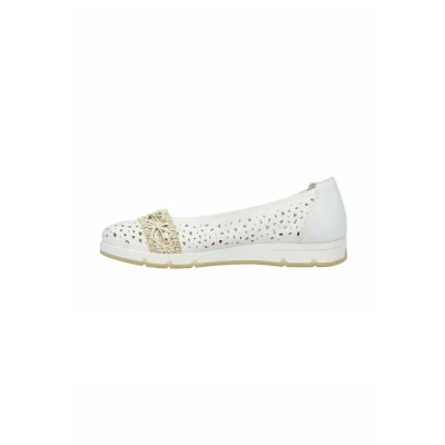 Afbeelding van Rieker Ballerina&#039;s, Dames, Maat: 37, White Imitatieleer/ textiel